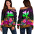 Polynesian Hawaii Kanaka Maoli Women's Off Shoulder Sweater - Summer Hibiscus Art - Polynesian Pride