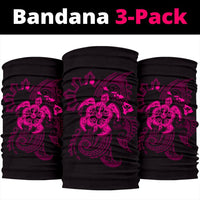 Hawaii Turtle Map Polynesian Bandana 3-Pack - Pink - Polynesian Pride