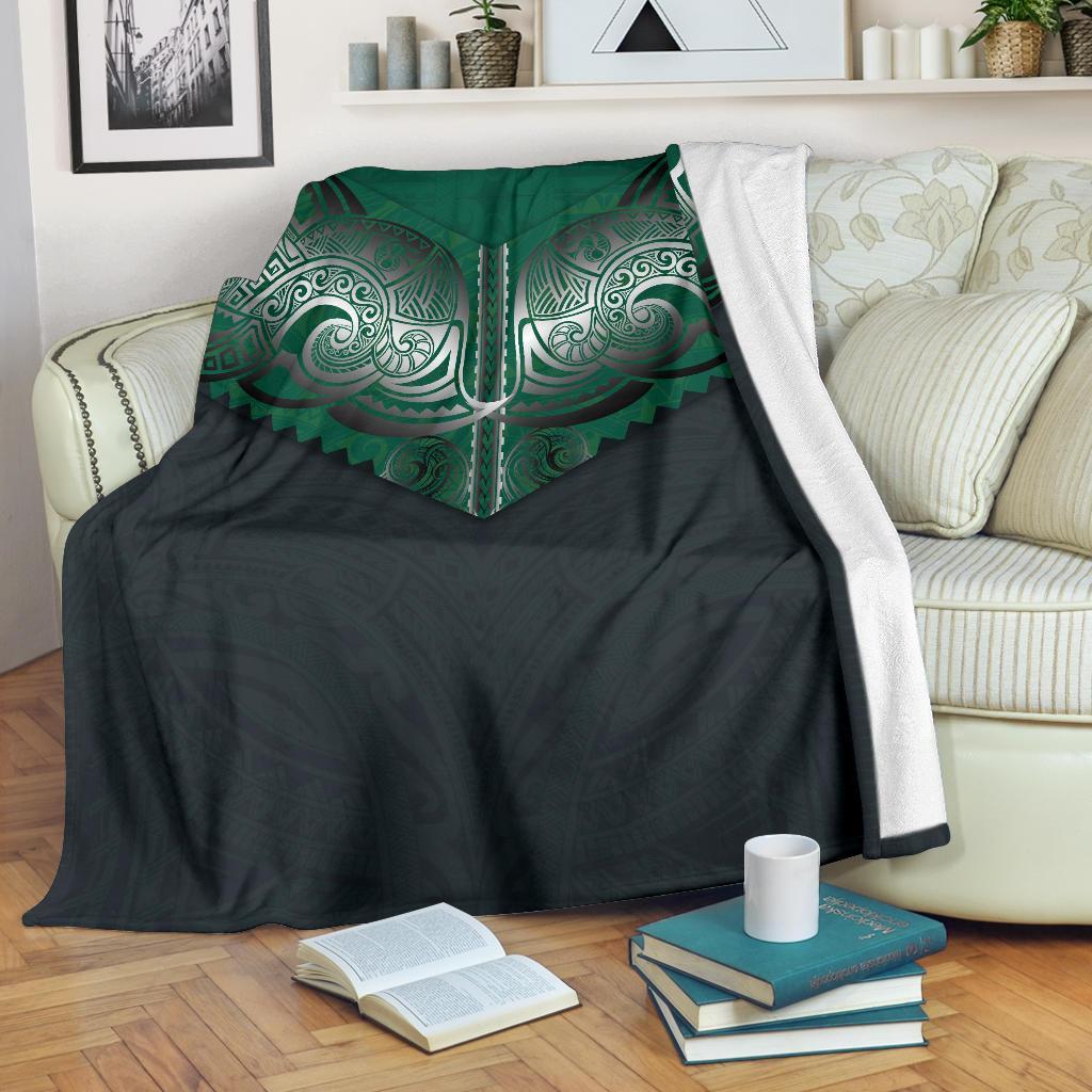 Koru Polynesian Tattoo Premium Blanket White - Polynesian Pride