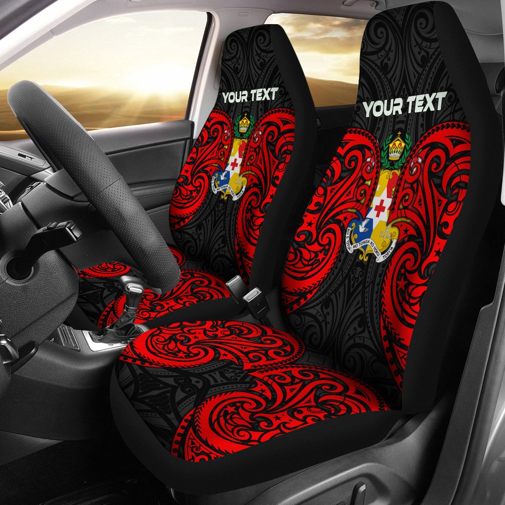 Tonga Polynesian Custom Personalised Car Seat Cover - Tongan Spirit Universal Fit Red - Polynesian Pride