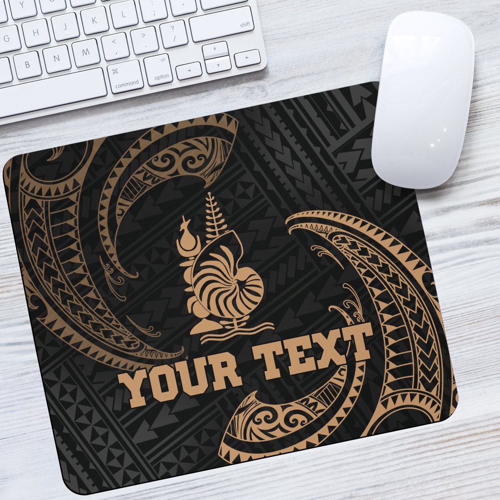 New Caledonia Polynesian Custom Personalised Mouse Pad - Gold Tribal Wave One Style One Size Black - Polynesian Pride