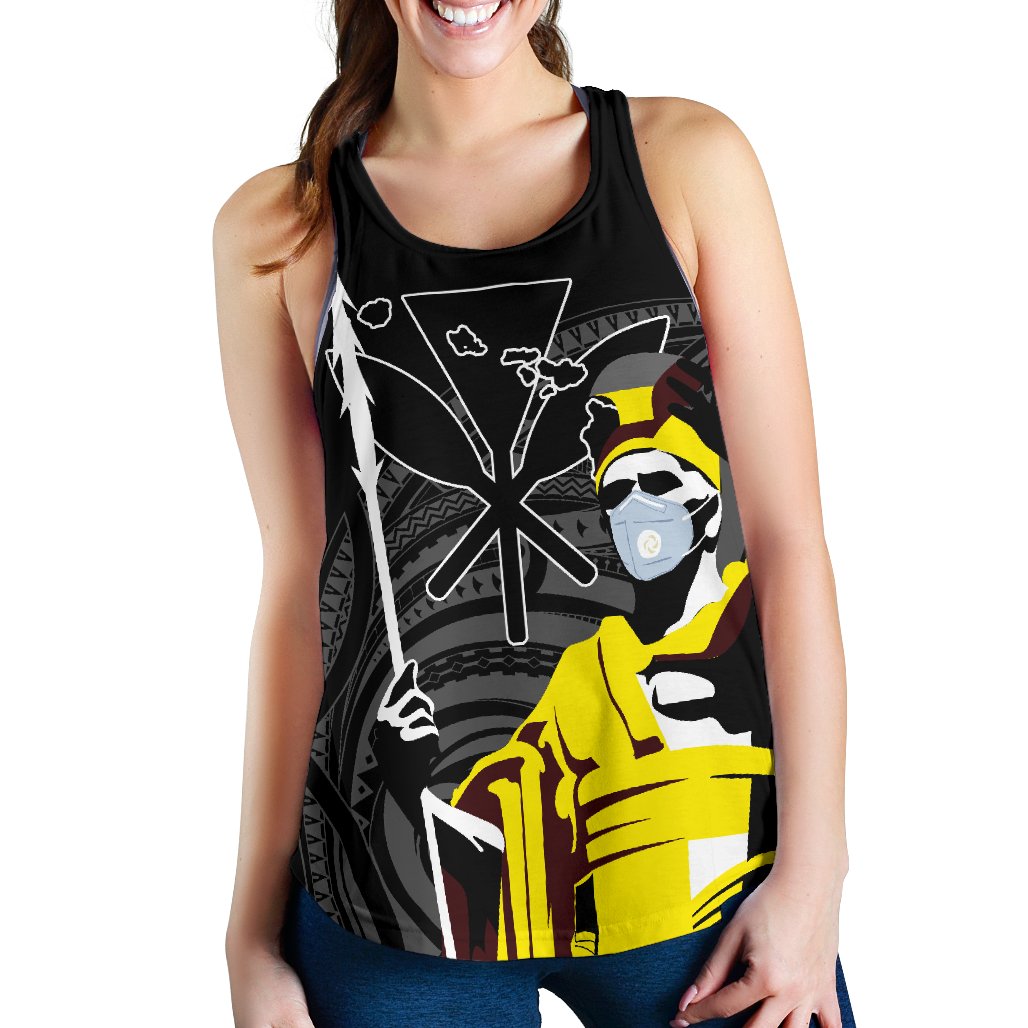 Hawaii Stay At Home King Women's Racerback Tank - Polynesian Pride