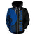 New Caledonia Polynesian All Over Custom Zip up Hoodie Blue Line - Polynesian Pride