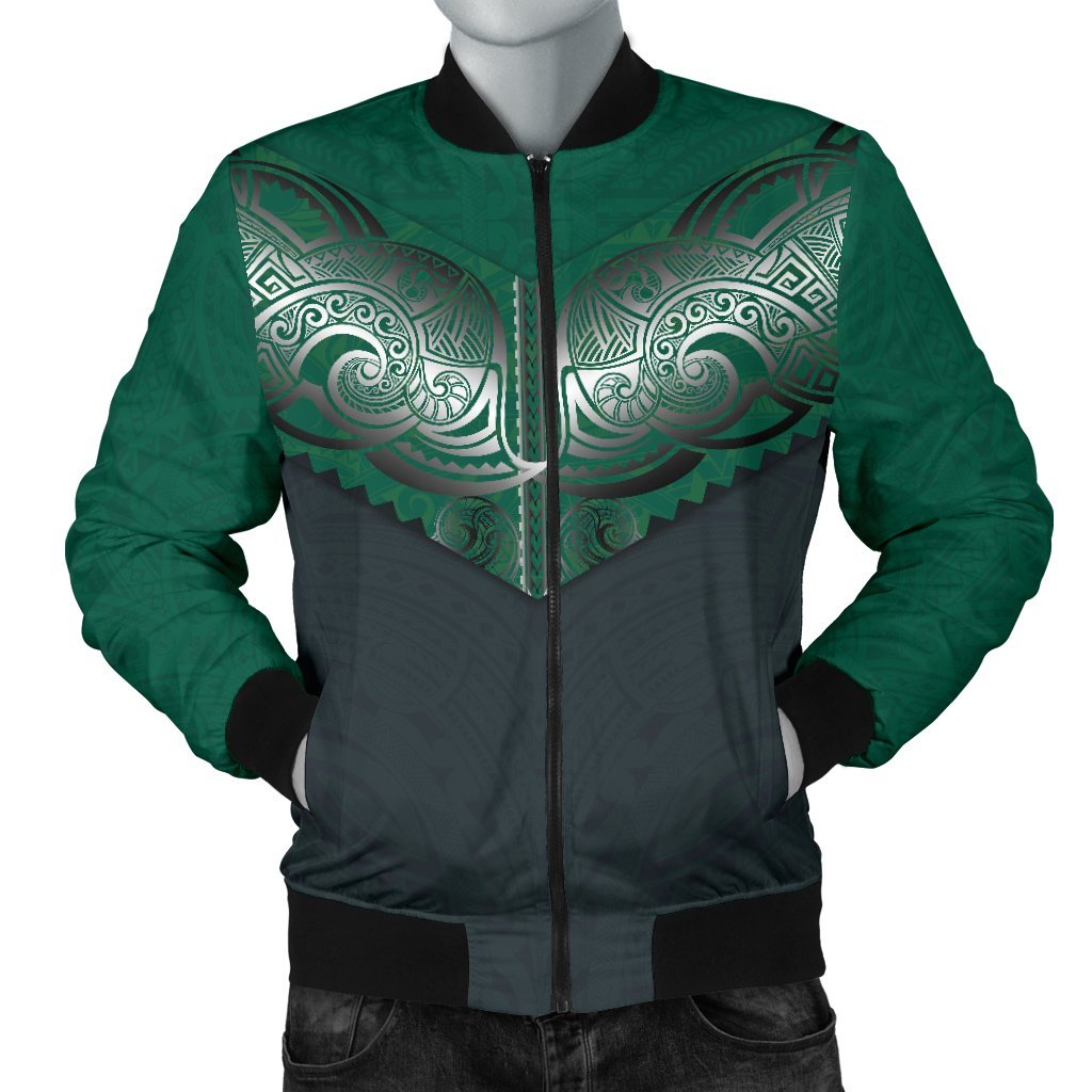 Koru Polynesian Tattoo Men Bomber Jacket Navy - Polynesian Pride