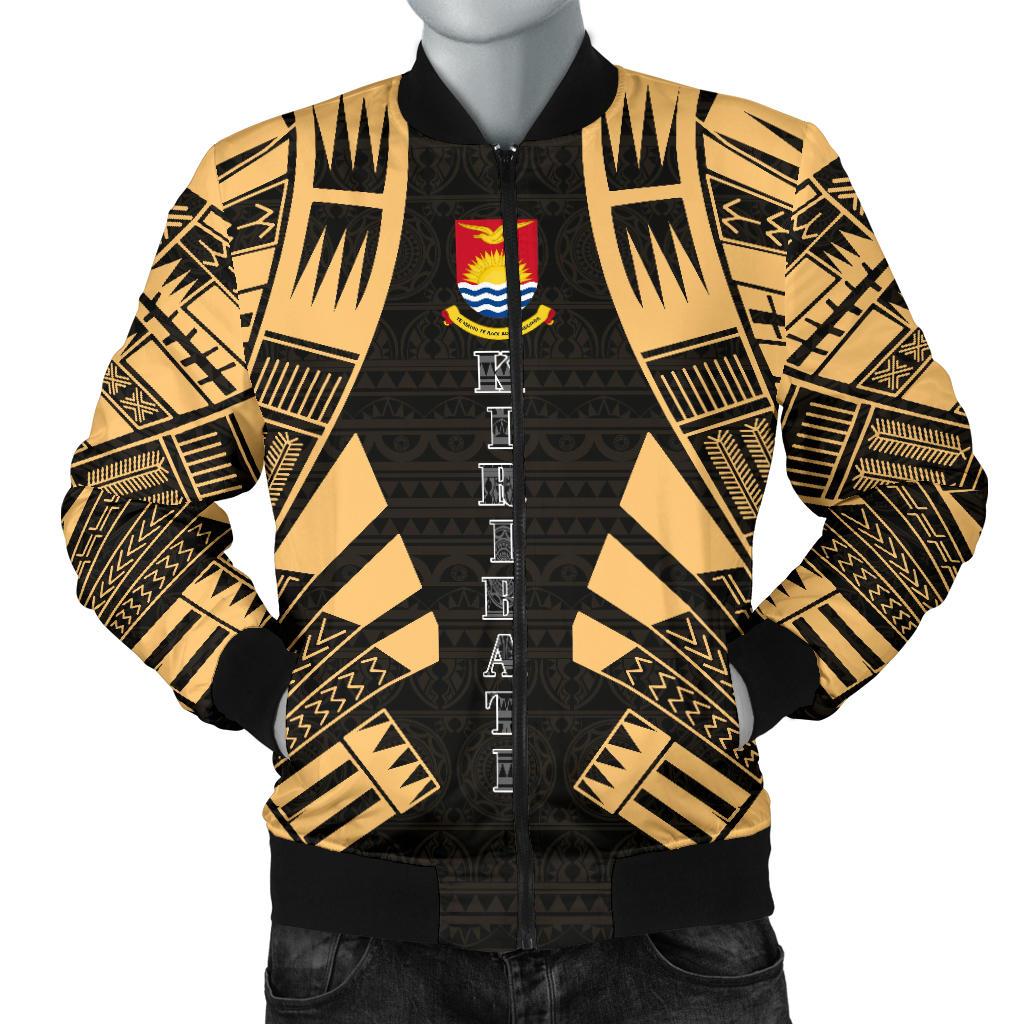 Kiribati Men Bomber Jackets - Polynesian Tattoo Gold Gold - Polynesian Pride