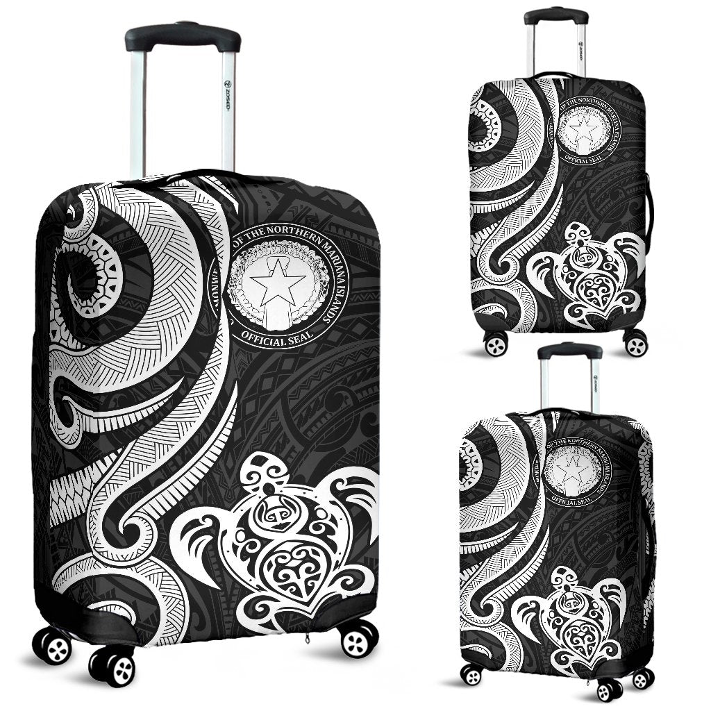 Northern Mariana Luggage Covers - Tentacle Turtle White White - Polynesian Pride