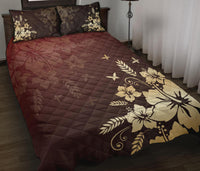 Hawaii Quilt Bed Set - Golden Hibiscus Quilt Bed Set - Polynesian Pride
