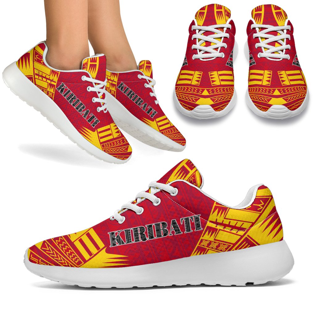 Kiribati Sport Sneakers - Polynesian Tattoo Flag White - Polynesian Pride