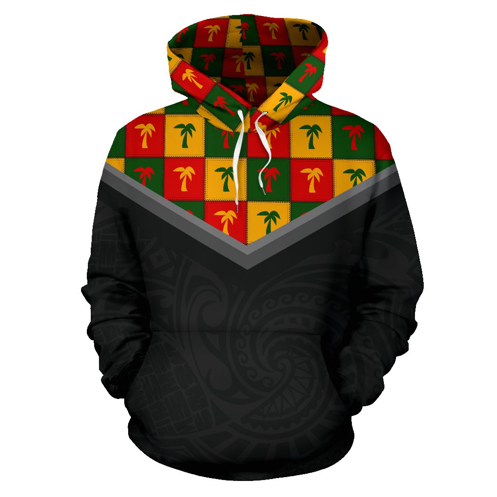 Hawaiian Pattern Vintage Hoodie Coconut Tree Caro - Polynesian Pride