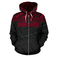 Vanuatu Polynesian Zip up Hoodie Red - Polynesian Pride