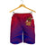 American Samoa Polynesian Men's Shorts - Bald Eagle (Blue - Red) - Polynesian Pride