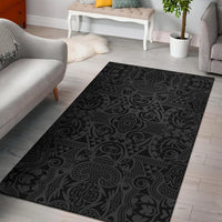 Hawaii Area Rug Polynesian Kakau Turtle AH Rug Gray - Polynesian Pride