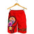 Tahiti Polynesian Custom Personalised Men's Shorts - Floral With Seal Red - Polynesian Pride