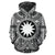 Nauru ll Over Hoodie Nauru Coat of rms Polynesian White Black Unisex Black - Polynesian Pride