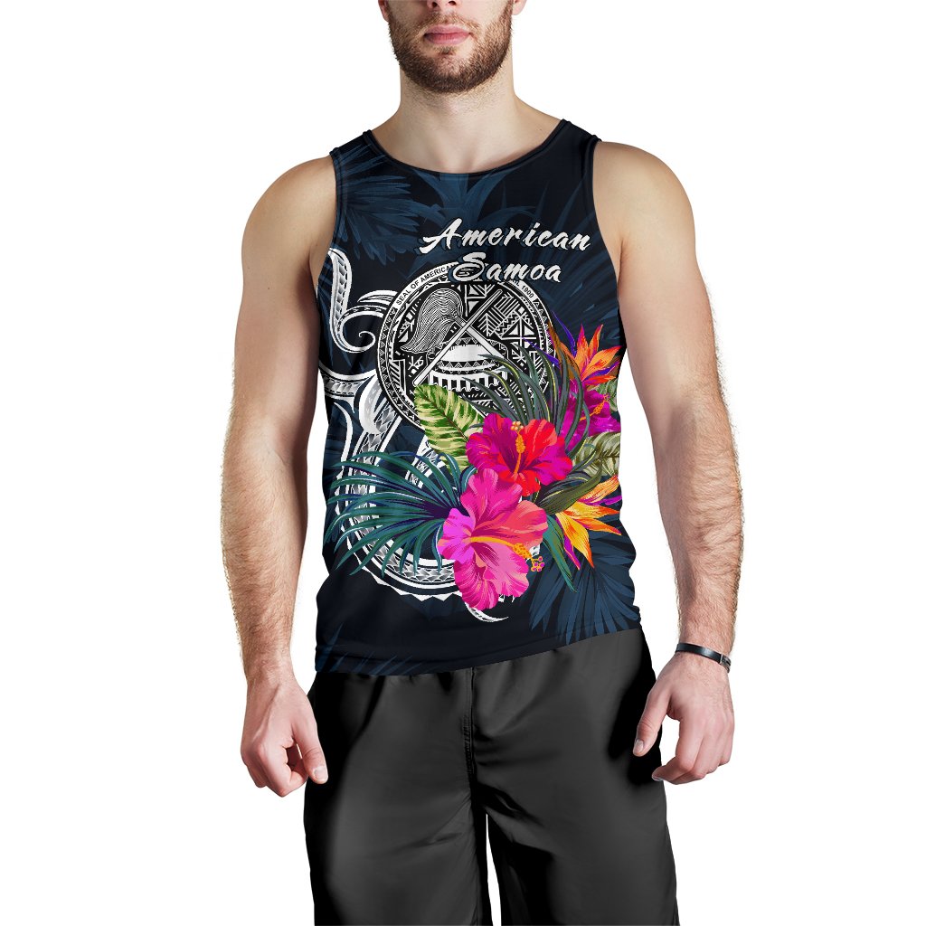 American Samoa Polynesian Men's Tank Top - Tropical Flower - Polynesian Pride