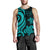 Fiji Polynesian Men Tank Top - Turquoise Tentacle Turtle Crest - Polynesian Pride