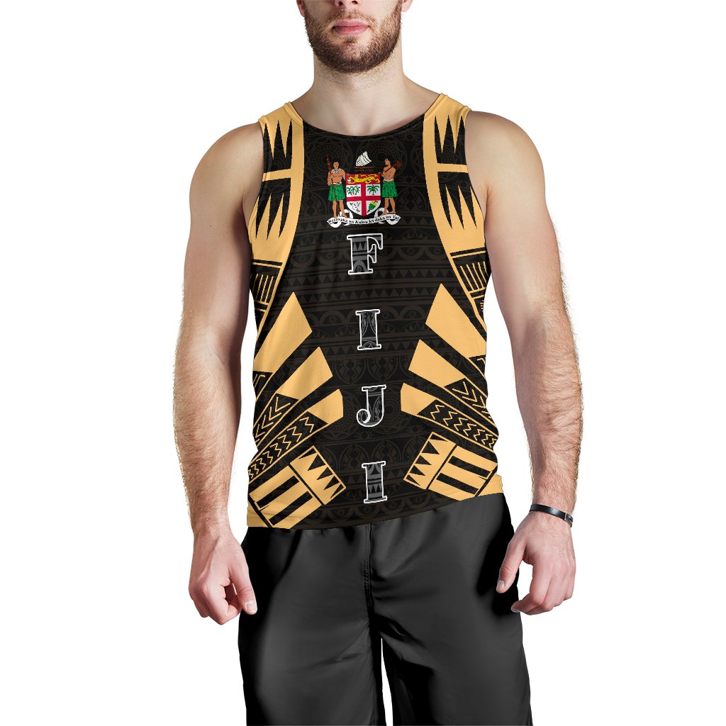 Fiji Men Tank Top - Polynesian Tattoo Gold Gold - Polynesian Pride