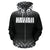 Hawaii All Over Zip up Hoodie Fog Black Style - Polynesian Pride