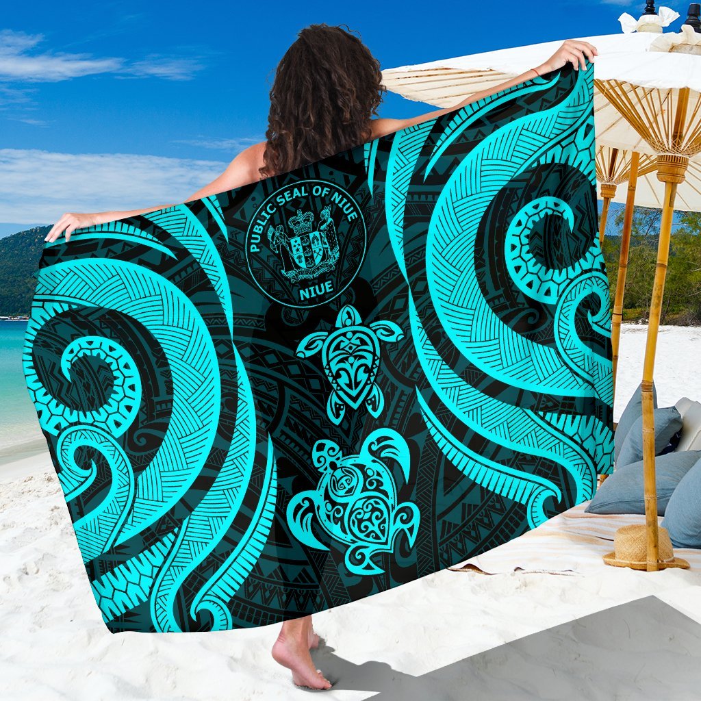 Niue Sarong - Tentacle Turtle Turquoise SARONG ONE SIZE TURQUOISE - Polynesian Pride