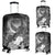 Polynesian Hawaii Luggage Covers - Kanaka Maoli Humpback Whale with Tropical Flowers (White) - Polynesian Pride