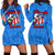 American Samoa Polynesian Women's Hoodie Dress - Iseulaolemoana Fagatogo Blue - Polynesian Pride