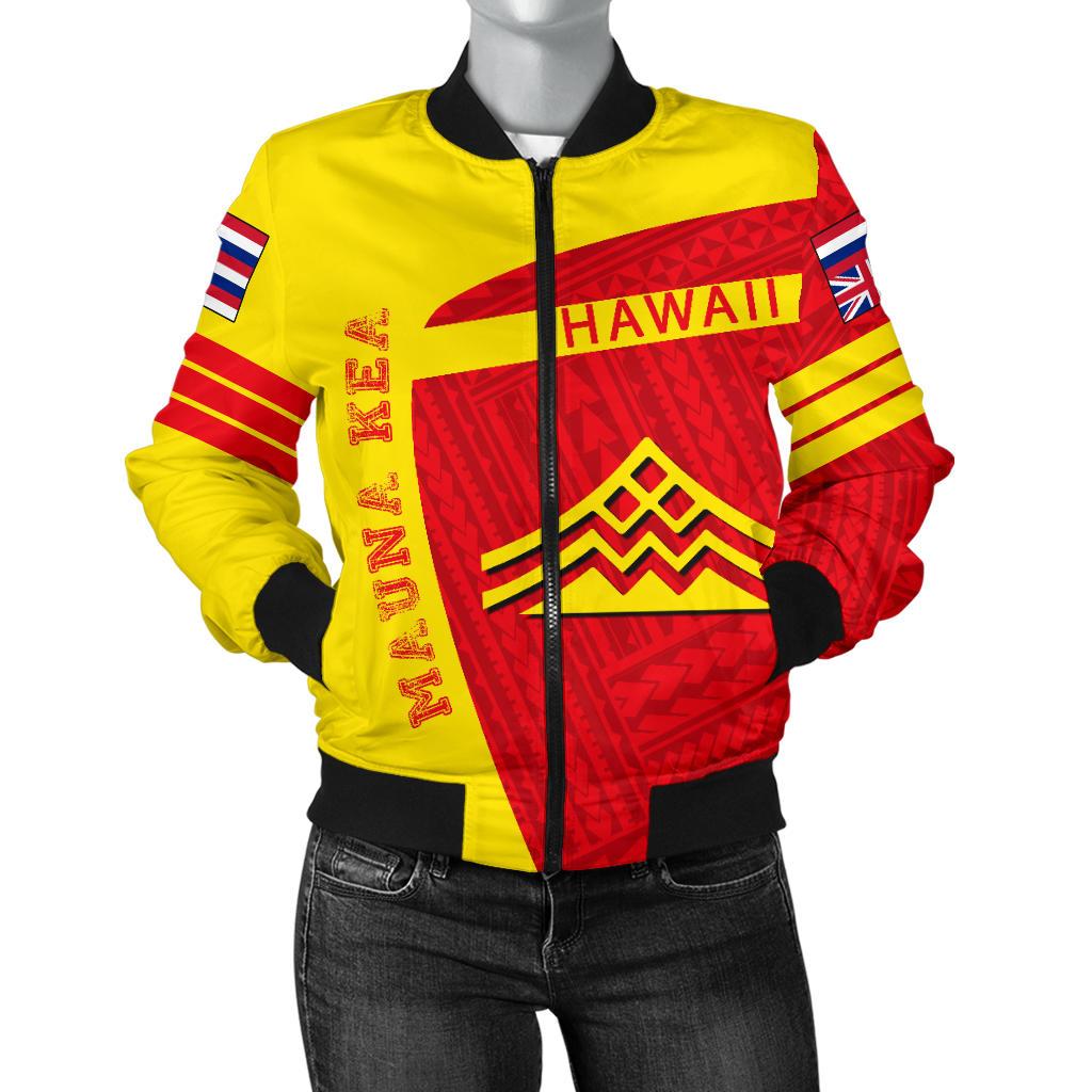 Hawaii Polynesian Mauna Kea Sport Women's Bomber Jacket - Premium Style Yellow - Polynesian Pride