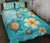 Hawaii Turtle Coat Of Arm Plumeria Ocean Quilt Bed Set - Polynesian Pride