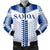 Manu Samoa Men's Bomber Jacket Blue - White - Polynesian Pride