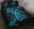 Hawaii Turtle Flower Polynesian Quilt Bed Set - Turquoise - Polynesian Pride