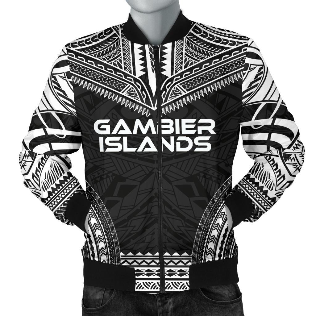 Gambier Islands Polynesian Chief Men's Bomber Jacket - Black Version Black - Polynesian Pride