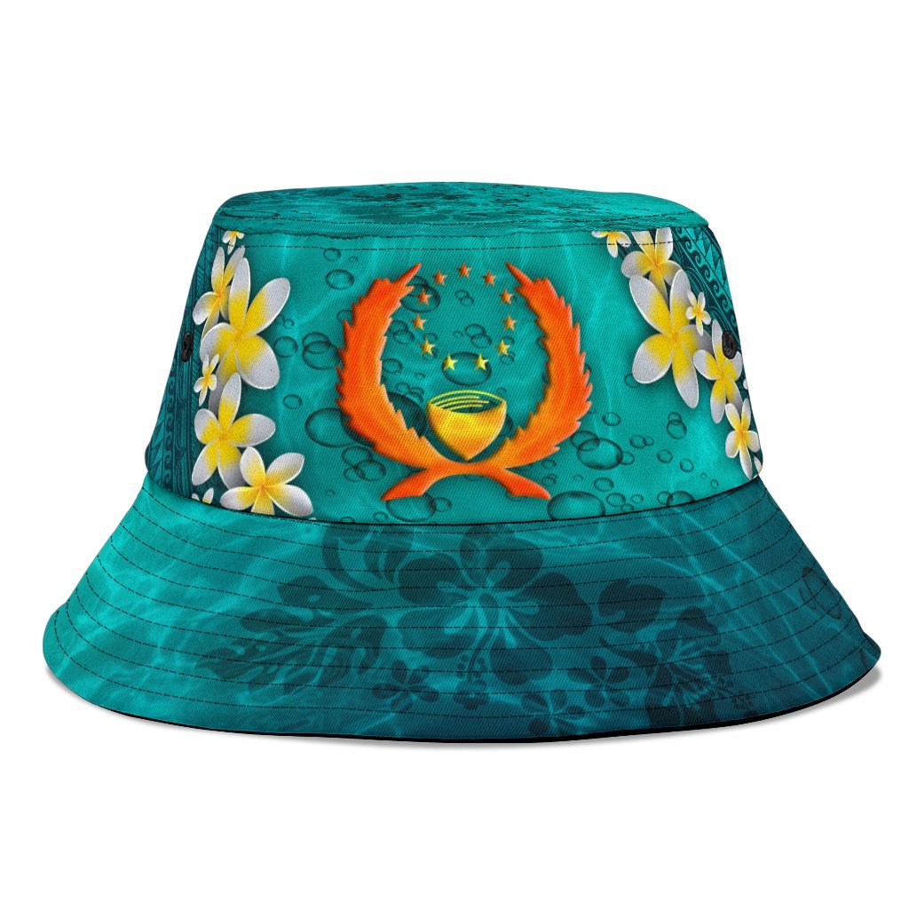 Pohnpei Micronesia Bucket Hat - Manta Ray Ocean Unisex Universal Fit Blue - Polynesian Pride