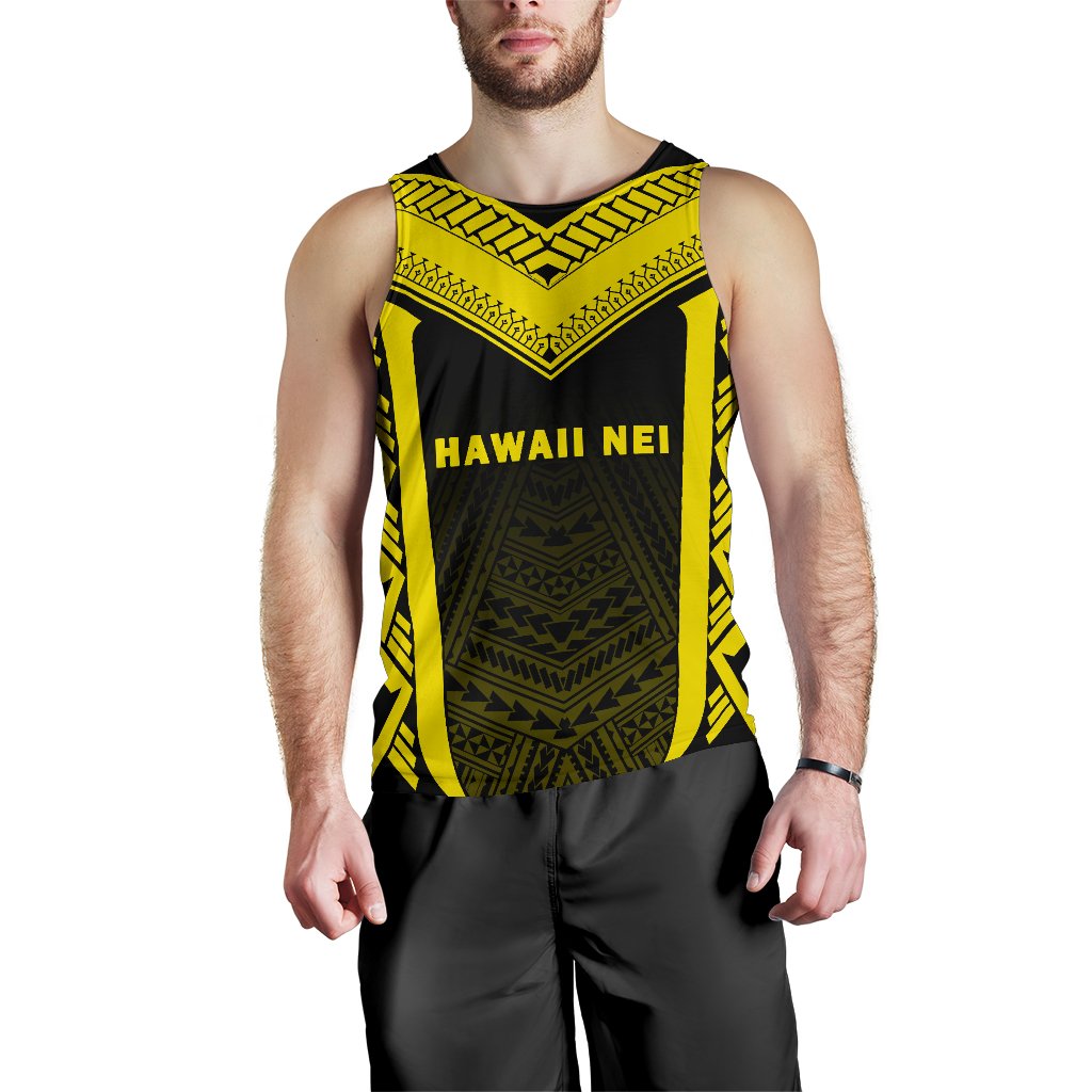 Hawaii Kanaka Polynesian Men's Tank Top Active Yellow - Polynesian Pride
