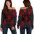 Niue Polynesian Shoulder Sweater Map Red Red - Polynesian Pride