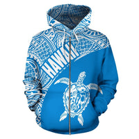 Hawaii Zip up Hoodie Hawaii Turtle Mermaid Polynesian Tattoo 02 - Polynesian Pride