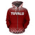 Tuvalu Polynesian Zip up Hoodie Fog Red - Polynesian Pride