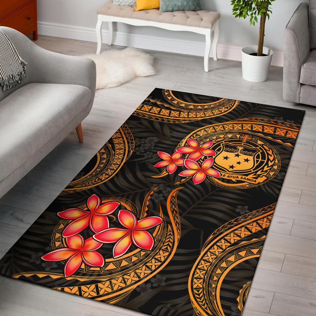 Samoa Polynesian Area Rug - Gold Plumeria GOLD - Polynesian Pride