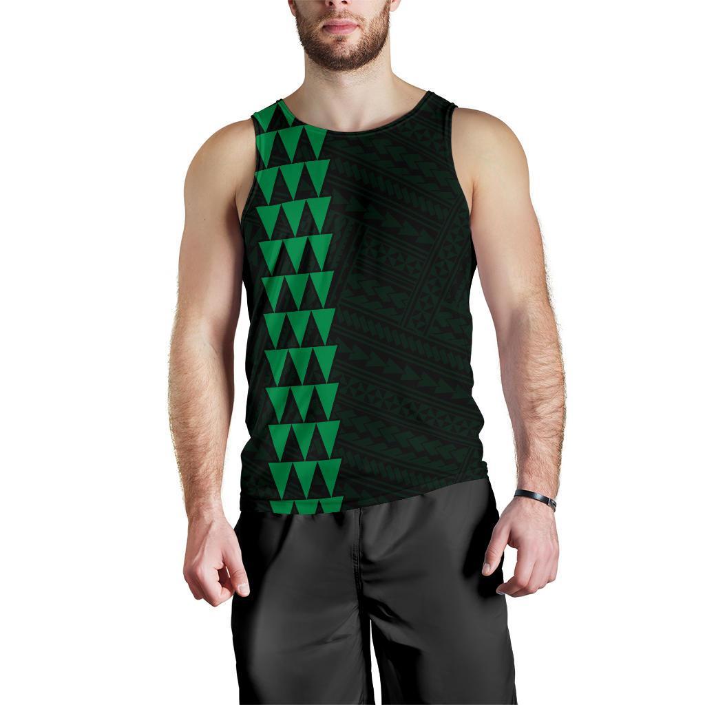 Hawaii Kakau Polynesian Coat Of Arms Personalized Men's Tank Top - Green - Polynesian Pride