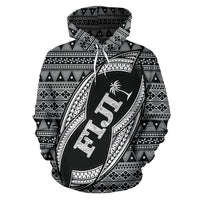 Fiji Polynesian Hoodie Tapa Pattern Rugby Ball - Polynesian Pride