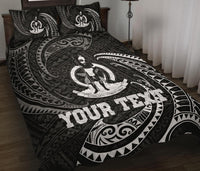Vanuatu Polynesian Custom Personalised Quilt Bed Set - White Tribal Wave - Polynesian Pride