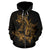 American Samoa Polynesian Custom Zip up Hoodie Eagle Coat of Arms Gold - Polynesian Pride