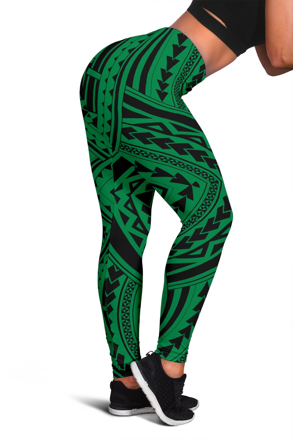 Polynesian Tradition Green Hawaii Women's Leggings AH Green - Polynesian Pride