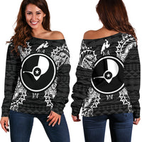 Yap Polynesian Shoulder Sweater Map Black Black - Polynesian Pride