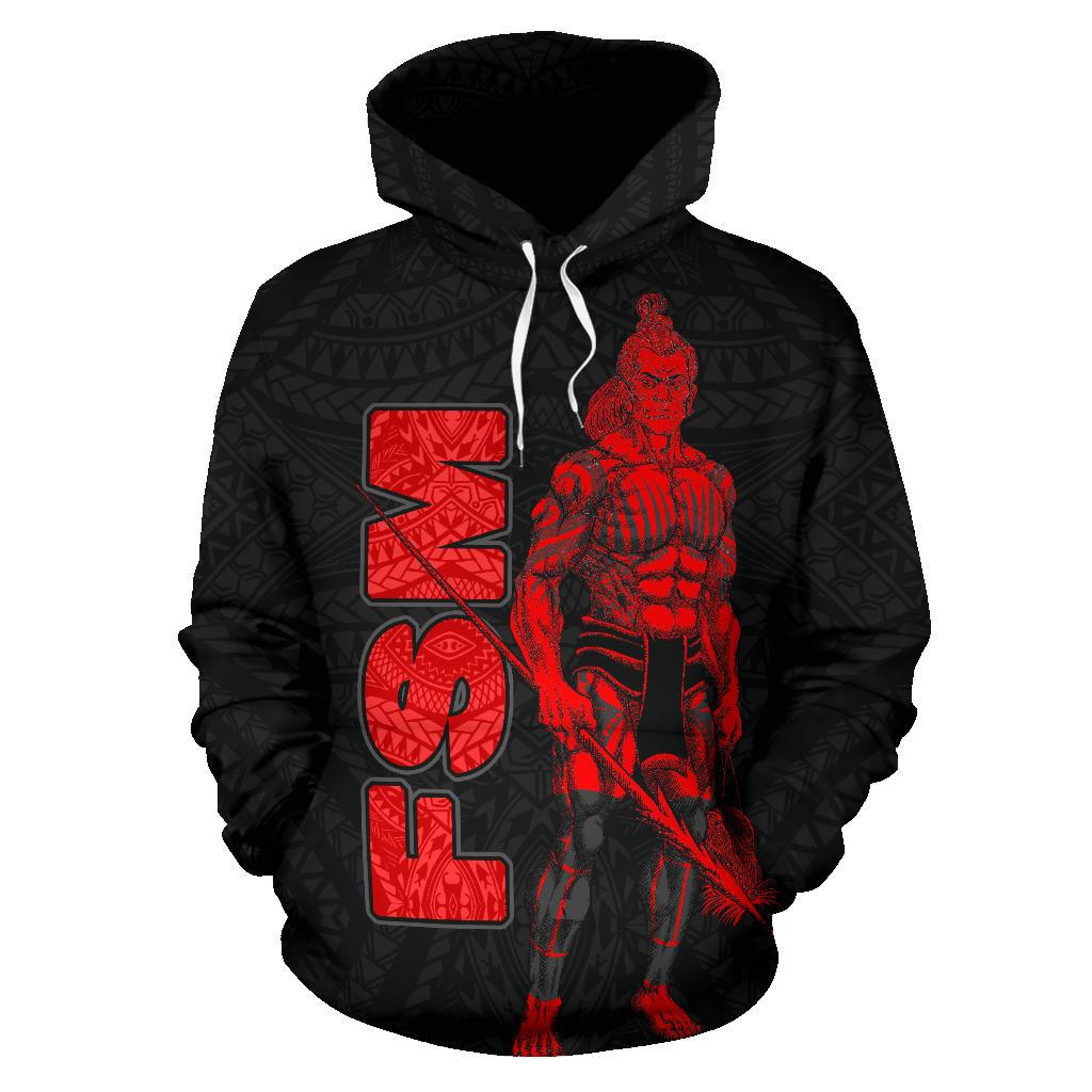 Federates States of Micronesia Hoodie Micronesian Warrior Red - Polynesian Pride
