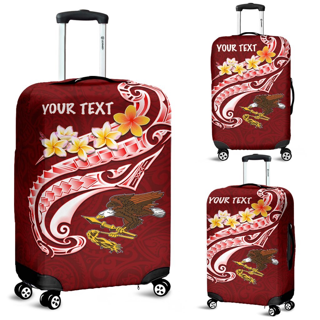 American Samoa Custom Personalised Luggage Covers - AS Seal Polynesian Patterns Plumeria - Polynesian Pride