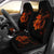 Hawaii Fish Hook Hibiscus Poly Orange Car Seat Covers - Polynesian Pride