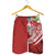 Papua New Guinea Polynesian Men's Shorts - Summer Plumeria (Red) - Polynesian Pride