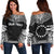 Cook Islands Polynesian Chief Custom Personalised Women's Off Shoulder Sweater - Black Version Black - Polynesian Pride