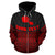 Tahiti Polynesian Custom Zip up Hoodie Red Black Pride Map and Seal - Polynesian Pride