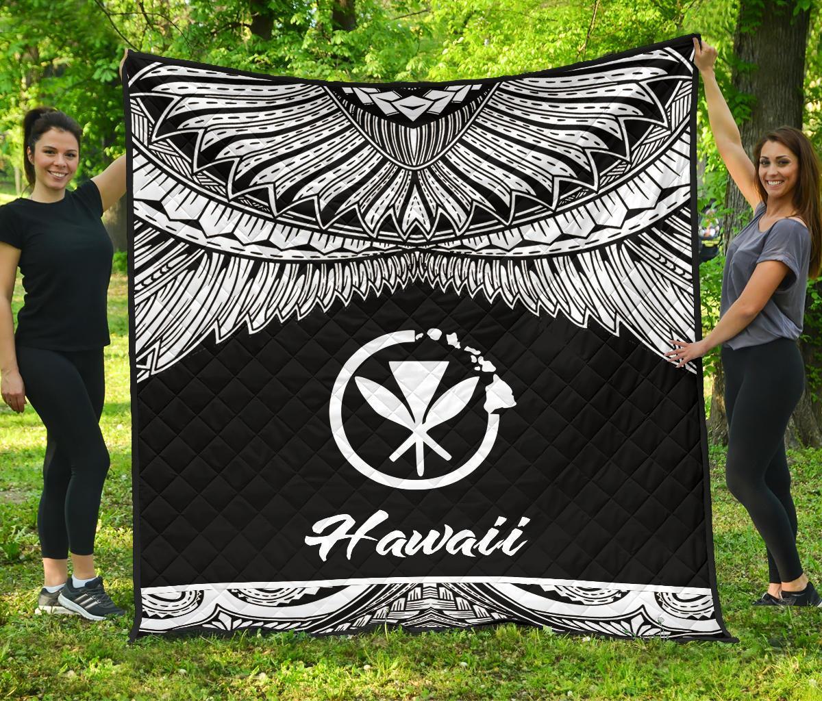 Hawaii Polynesian Premium Quilt - Hawaii Pride White Version - Polynesian Pride