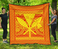 Hawaii Polynesian Kanaka Maoli Premium Quilt Red - Polynesian Pride